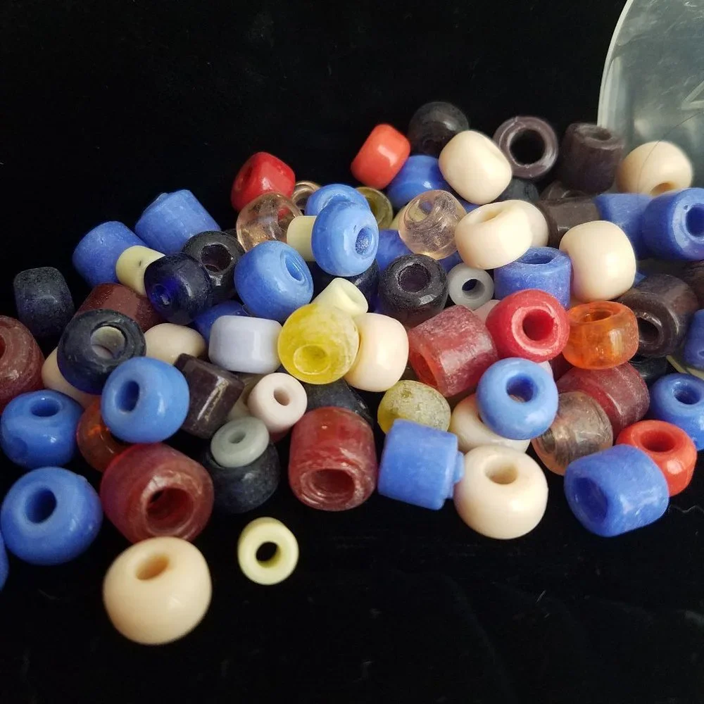 125+ BEADS mixed glass crow assorted colors NEW vintage handmade Last Set!